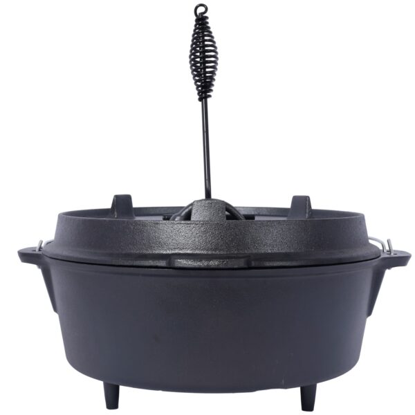 Outdoor Camping Deep Pot For Camping Fireplace Cooking Barbecue Baking Campfire With Leg Base - Image 10