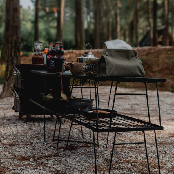 Outdoor Portable Splicing Camping Picnic Barbecue Iron Folding Table - Image 5