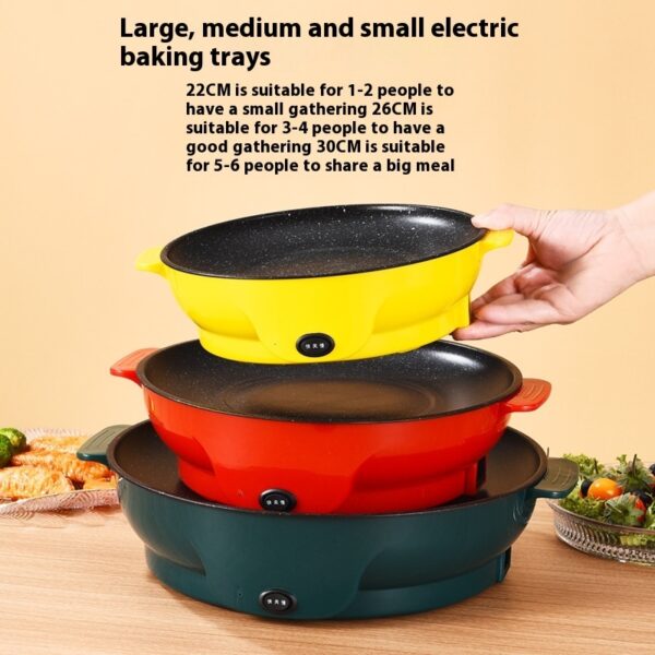 Multifunctional Electric Barbecue Grill Portable Meat Roasting Pan - Image 2