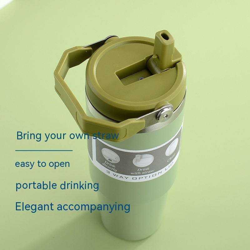 Portable Car Cup Stainless Steel Cup Travel Sports Water Bottle With Handle Cover Coffee Tumbler Cup - Image 10