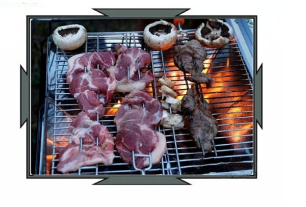 Outdoor portable charcoal grill outdoor household portable stove black steel oven box type stove burning picnic tools wholesale - Image 5