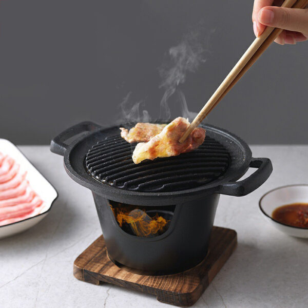 Mini BBQ Grill Alcohol Stove Home Smokeless Barbecue Grill Outdoor BBQ Plate Roasting Meat Tools - Image 10