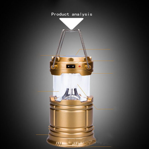 new solar charging type multifunctional telescopic camping lantern lantern outdoor camping tent lamp - Image 4