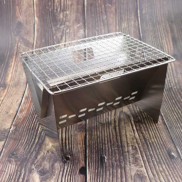 Stainless Steel Portable X-shaped Grill DIY Card Grill New Mini Folding Camping Wood Stove - Image 4