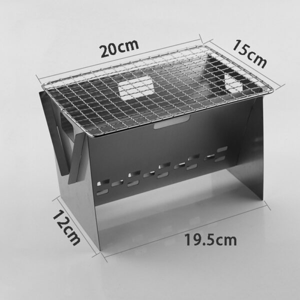 Stainless Steel Portable X-shaped Grill DIY Card Grill New Mini Folding Camping Wood Stove - Image 2