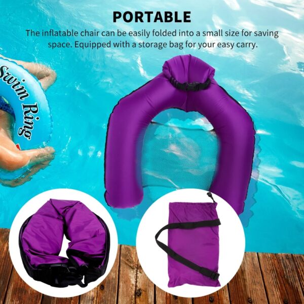 PVC Summer Inflatable Foldable Floating Row Swimming Pool Water Hammock Air Mattresses Bed Beach Water Sports Lounger Chair - Image 7