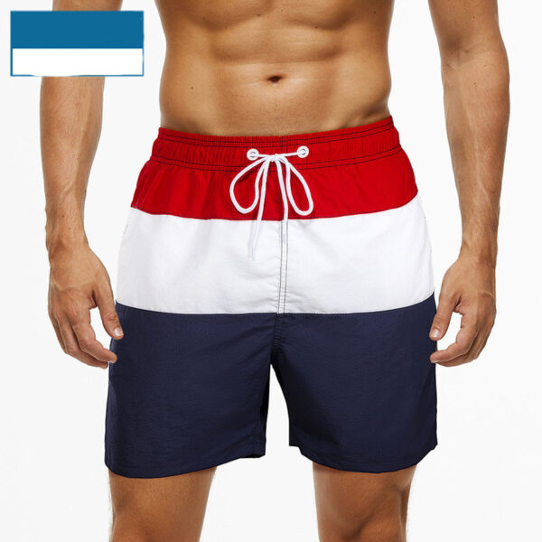 Stitching Four-point Men's Plus Size Swimming Beach Shorts - Image 2