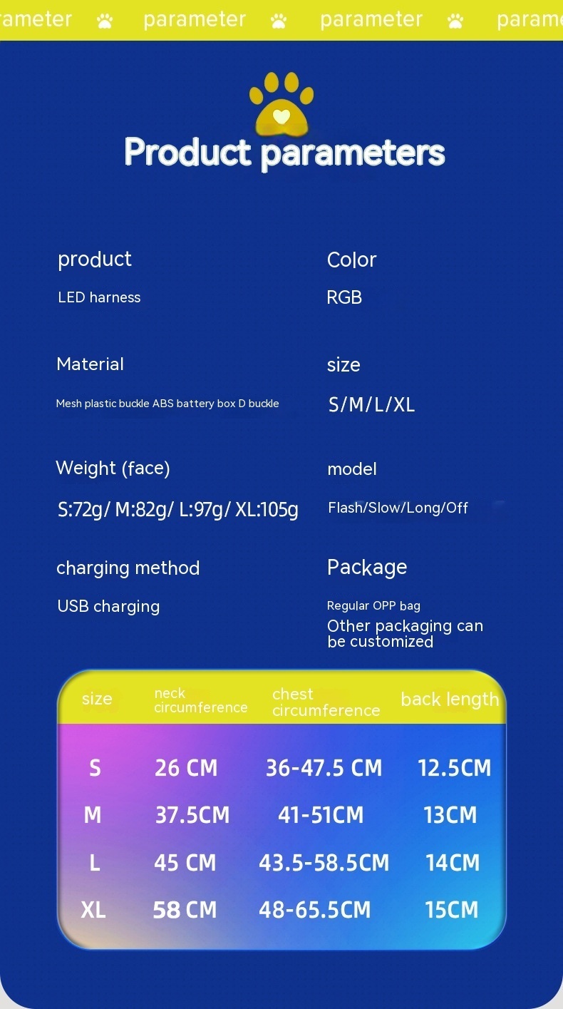 LED Luminous Dog Harness Led USB Charging Dog Chest Strap Vest Pet Safety Reflective Harness Pet Vest For Puppy Large Dog Pet Products - Image 5