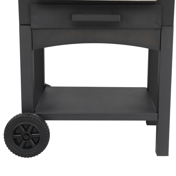 Freestanding Carbon Grill With Chimney, Wheels, Pizza Stone, And Pizza Shovel - Image 2