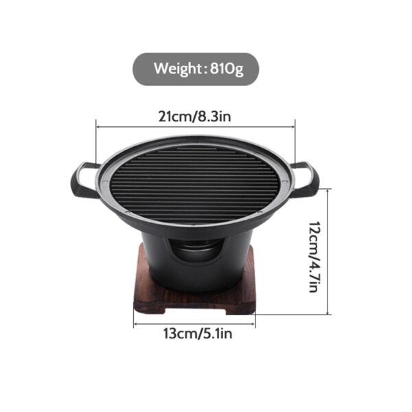 Mini BBQ Grill Alcohol Stove Home Smokeless Barbecue Grill Outdoor BBQ Plate Roasting Meat Tools - Image 8