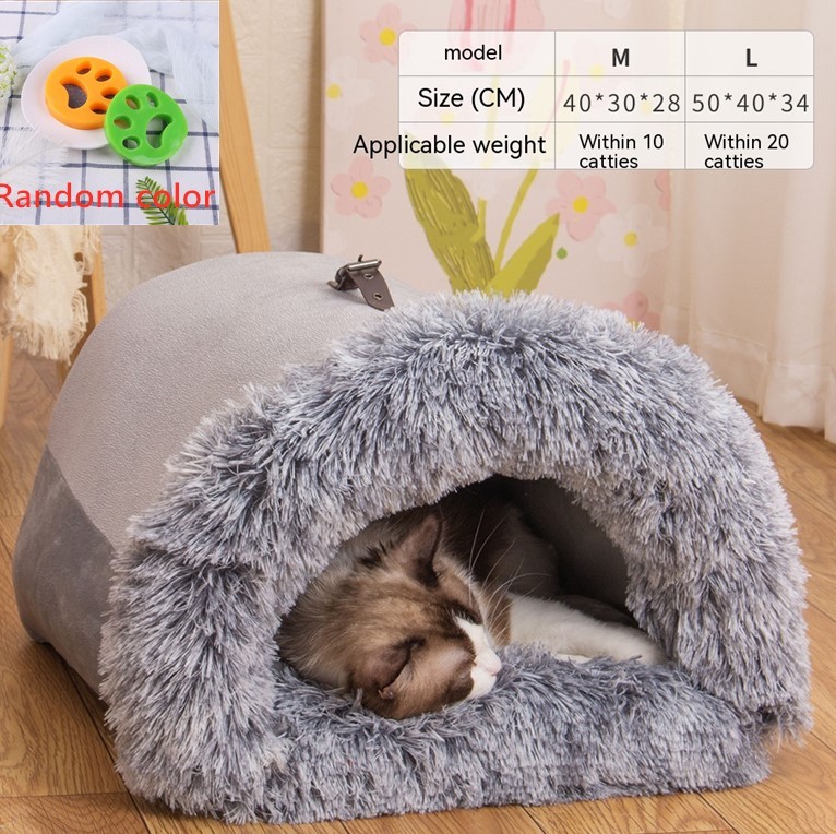 New Splice Portable Pet Nest Portable Autumn And Winter Warm Dog Nest Moisture-proof Long Fur Cat Nest Cross Border Pet Nest - Image 7
