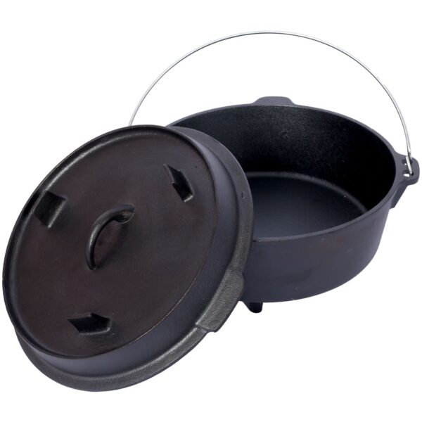 Outdoor Camping Deep Pot For Camping Fireplace Cooking Barbecue Baking Campfire With Leg Base - Image 2