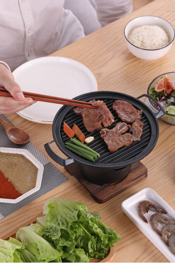 Mini BBQ Grill Alcohol Stove Home Smokeless Barbecue Grill Outdoor BBQ Plate Roasting Meat Tools - Image 4