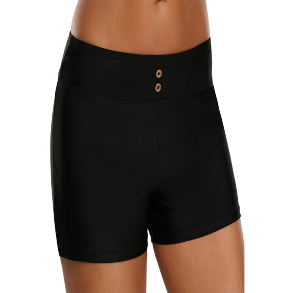 Black High Waist Boxer Shorts Beach Vacation Quick-drying Swimming Trunks - Image 3