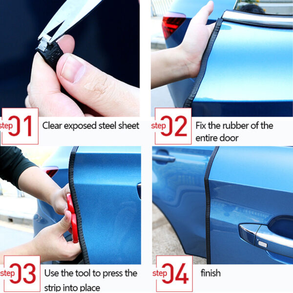 Universal Built-in Steel Disc Car Anti Collision Strip Auto Door Edge Scratch Protecter Bumper Strip - Image 2