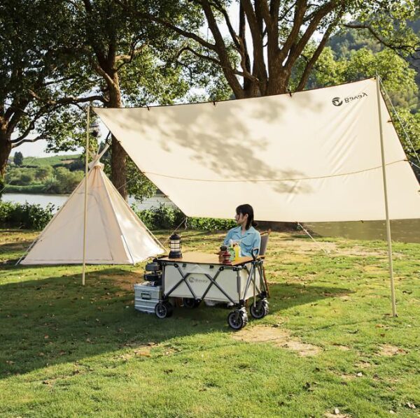 Outdoor Camping Trolley Fishing Pull Trailer Storage - Image 4