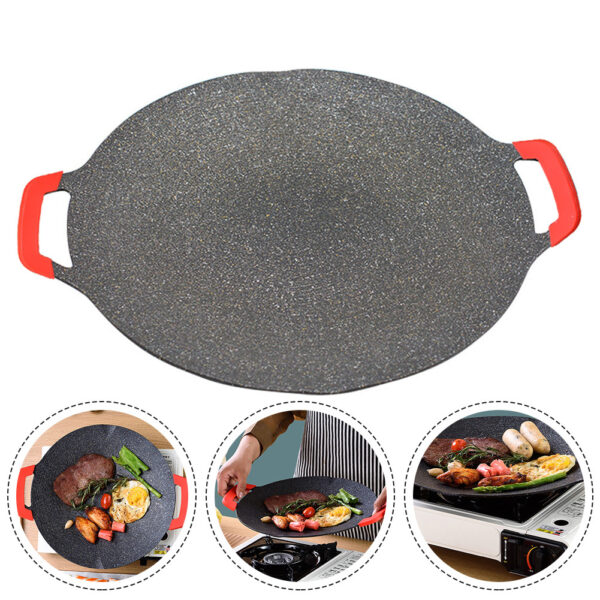 Outdoor Korean BBQ Plate Round Maifan Stone - Image 3