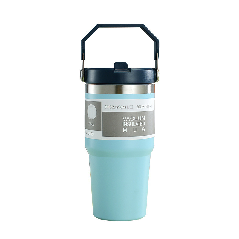 Portable Car Cup Stainless Steel Cup Travel Sports Water Bottle With Handle Cover Coffee Tumbler Cup - Image 3