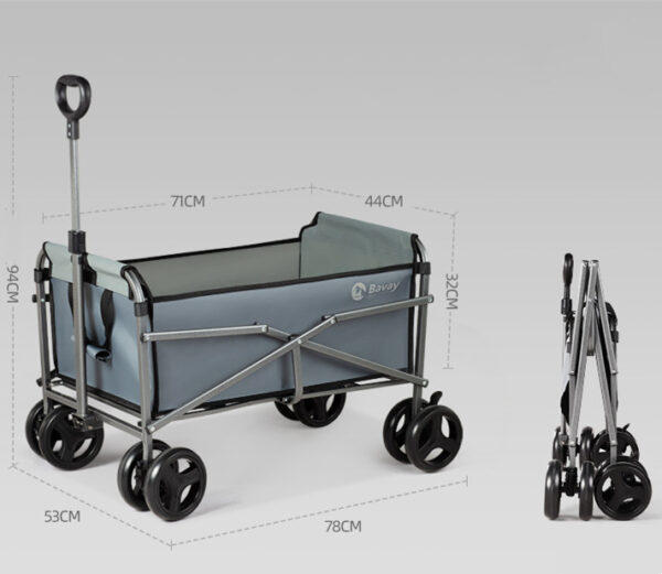 Outdoor Camping Trolley Fishing Pull Trailer Storage - Image 7