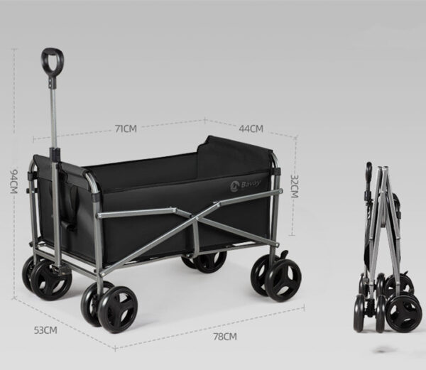 Outdoor Camping Trolley Fishing Pull Trailer Storage - Image 3