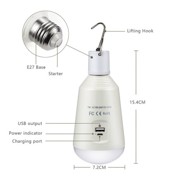 Mini Portable Led Portable Hook Lamp, Outdoor Camping Tent, Camping Multifunctional Lighting Bulb - Image 3