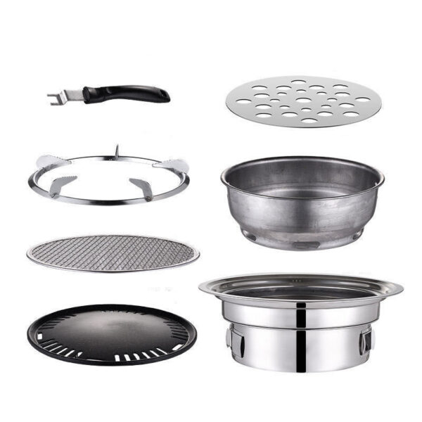 Korean Non-Stick Stainless Steel BBQ Grill - Image 4