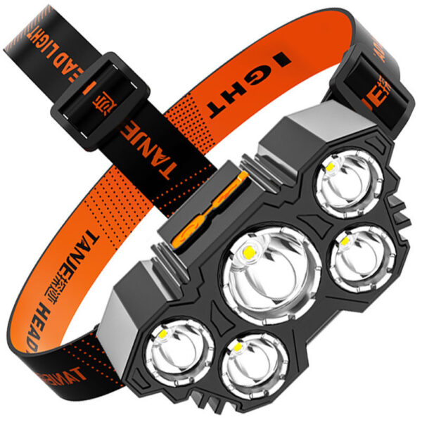 USB Strong Light Super Bright Rechargeable Fishing Five Head Lamp - Image 6