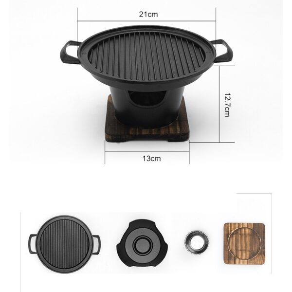 Mini BBQ Grill Alcohol Stove Home Smokeless Barbecue Grill Outdoor BBQ Plate Roasting Meat Tools - Image 5