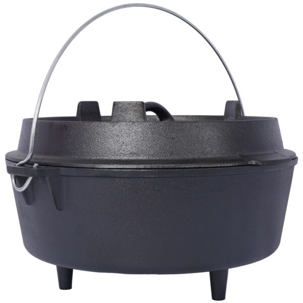 Outdoor Camping Deep Pot For Camping Fireplace Cooking Barbecue Baking Campfire With Leg Base - Image 4