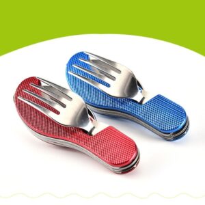 Outdoor Camping Multifunctional Dining Knife Folding Knife, Fork And Spoon