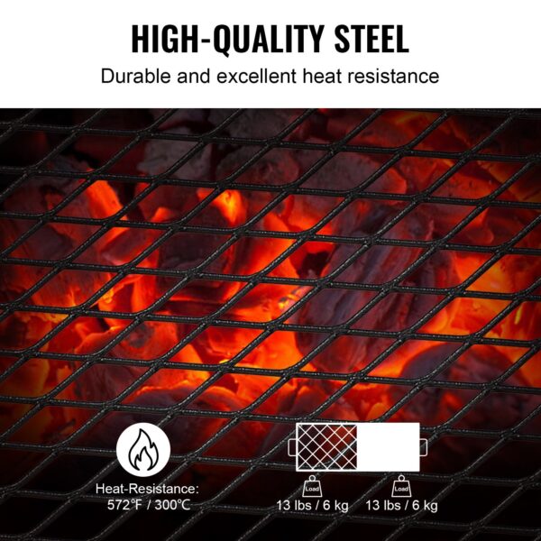 VEVOR Folding Campfire Grill, Heavy Duty Steel Mesh Grate, 22.4 Portable Camping Grates Over Fire Pit, Camp Fire Cooking Equipment With Legs Carrying Bag, Grilling Rack For Outdoor Open Flame Cooking - Image 2
