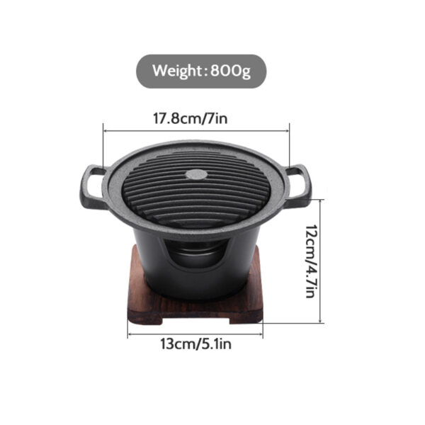 Mini BBQ Grill Alcohol Stove Home Smokeless Barbecue Grill Outdoor BBQ Plate Roasting Meat Tools - Image 7