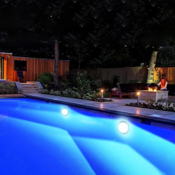 VEVOR 12V LED Pool Light, 10 Inch 40W, RGBW Color Changing Inground Swimming Pool Spa Light Underwater, With 50 FT Cord Remote Control, Fit For 10 In Large Wet Niches, IP68 & Tested To UL Standards - Image 3