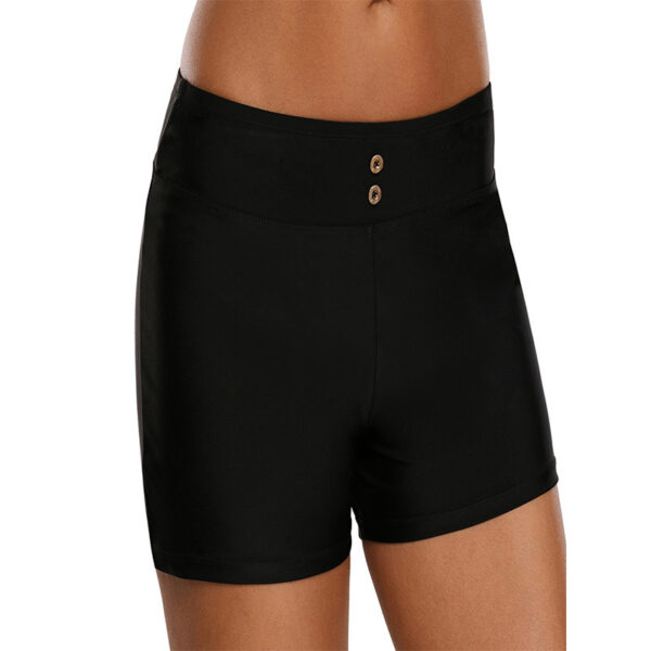 Black High Waist Boxer Shorts Beach Vacation Quick-drying Swimming Trunks - Image 4