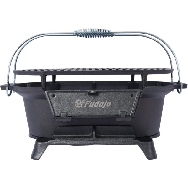 Outdoor Oval Cast Iron Grill, Portable Charcoal Grill, And Desktop Cast Iron Frying Pan - Image 6