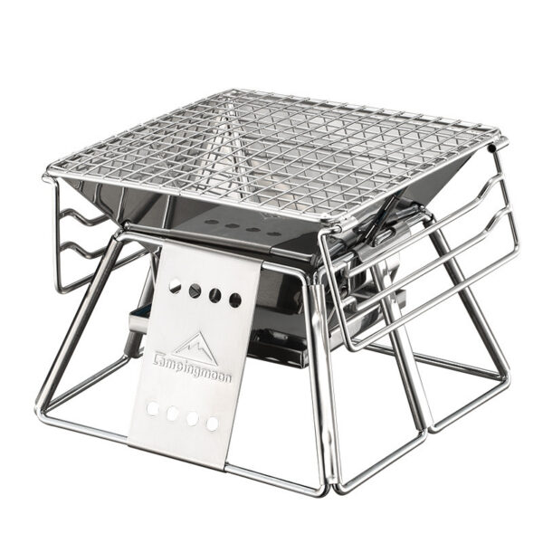 Portable Stainless Steel BBQ Grill Non-stick Surface Folding Barbecue Grill Outdoor Camping Picnic Tool - Image 6