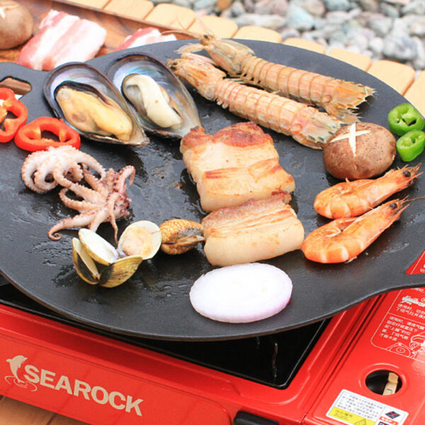 Outdoor Korean BBQ Plate Round Maifan Stone - Image 5