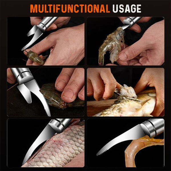Multifunctional Stainless Steel Shrimp Remover  Shrimp Line Fish Maw Knife Fish Cutter Scissories Fish Scale Remover Kitchen Gadget Accessories Tools Creative Kitchen Tools - Image 8