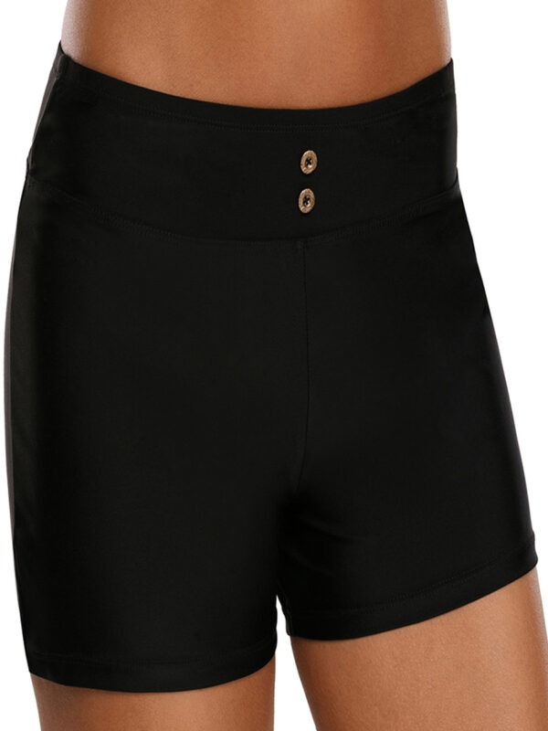 Black High Waist Boxer Shorts Beach Vacation Quick-drying Swimming Trunks - Image 5