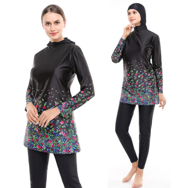 Women's Loose Conservative Beachwear Split Swimming Suit - Image 3