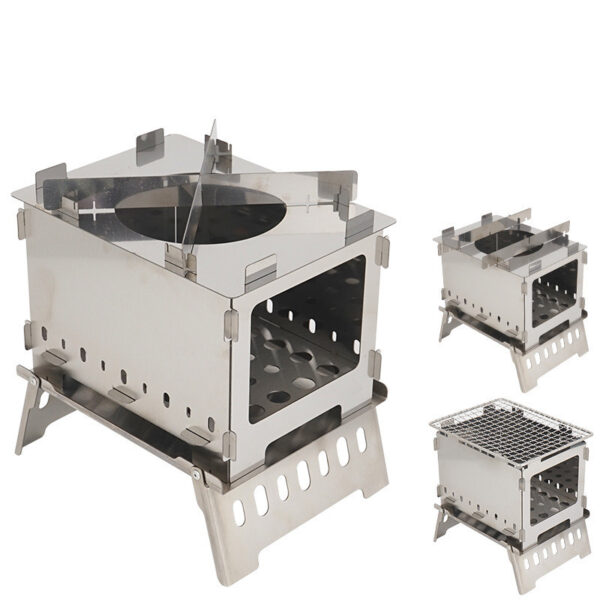 Outdoor Folding Card Stove Barbecue Rack - Image 4