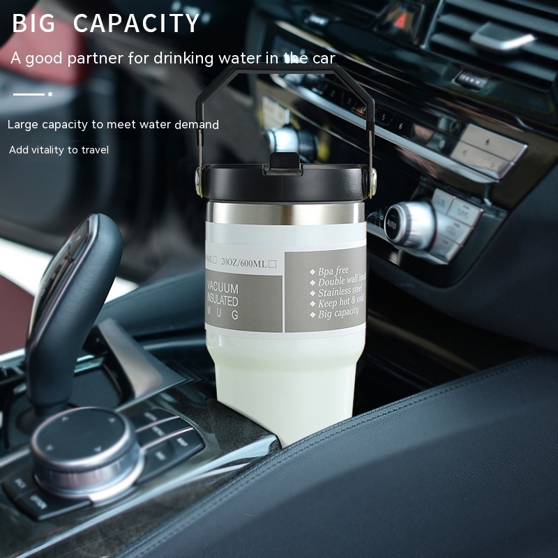 Portable Car Cup Stainless Steel Cup Travel Sports Water Bottle With Handle Cover Coffee Tumbler Cup - Image 4
