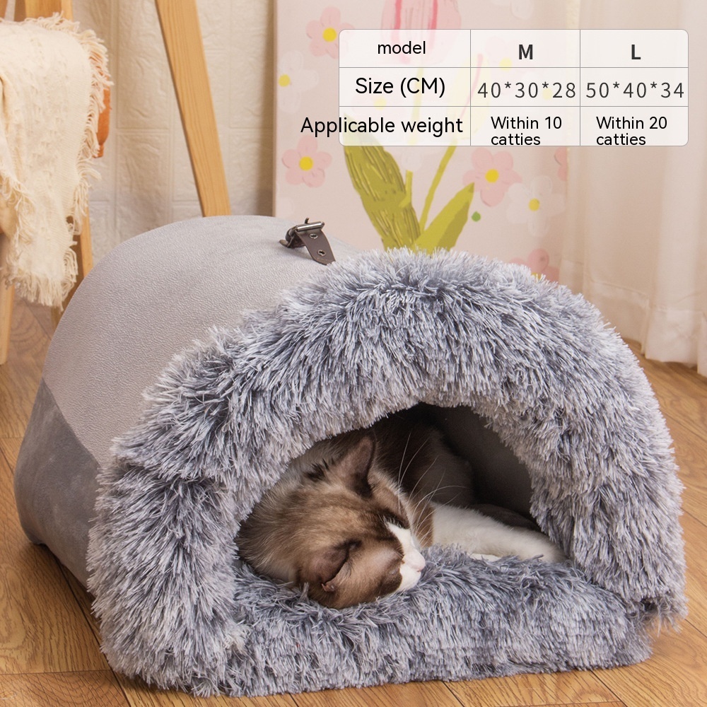 New Splice Portable Pet Nest Portable Autumn And Winter Warm Dog Nest Moisture-proof Long Fur Cat Nest Cross Border Pet Nest - Image 8