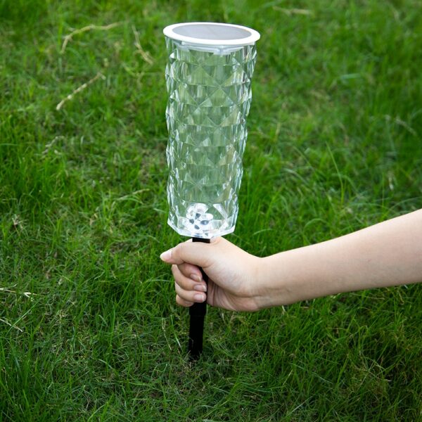 Solar Garden Lamp 10 Colors Changing Crystal Lamp Rose Light Shape LED Romantic Diamond Atmosphere Project Light - Image 4